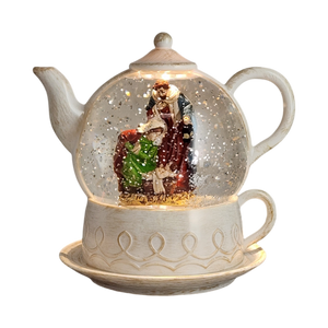 Lighted Water Globe Teapot - Nativity