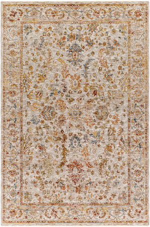 Asabi Beige Textured Rug with Fringes