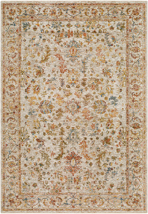 Asabi Beige Textured Rug with Fringes