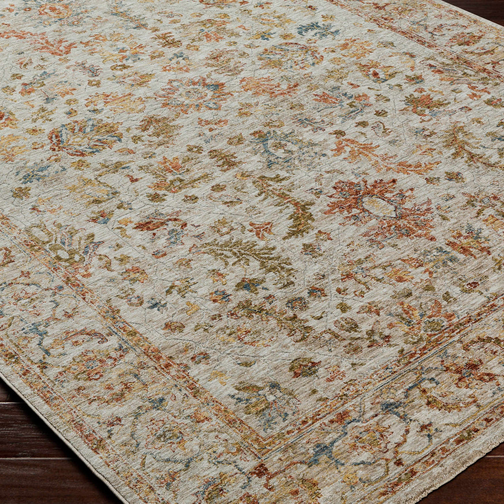 Asabi Beige Textured Rug with Fringes
