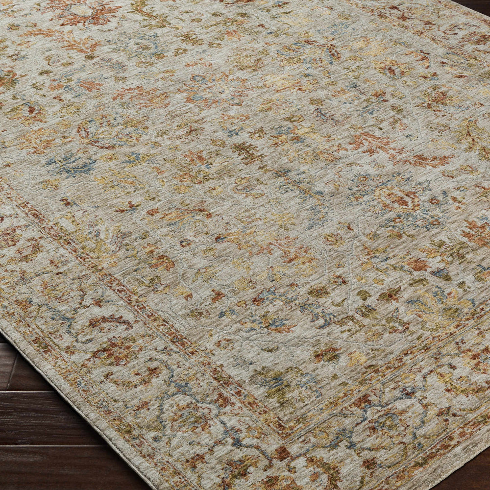 Asabi Beige Textured Rug with Fringes