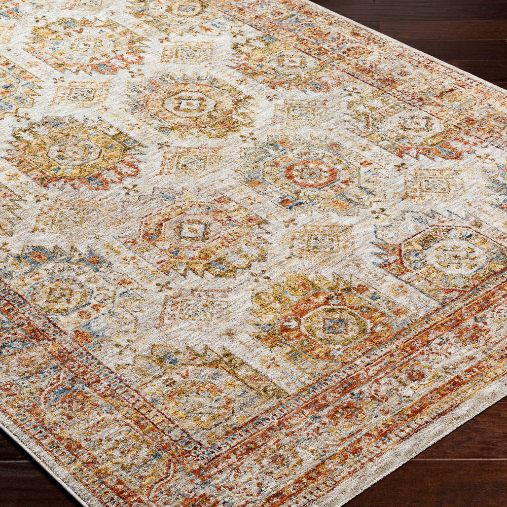 Crescentia Cream Textured Rug with Fringes