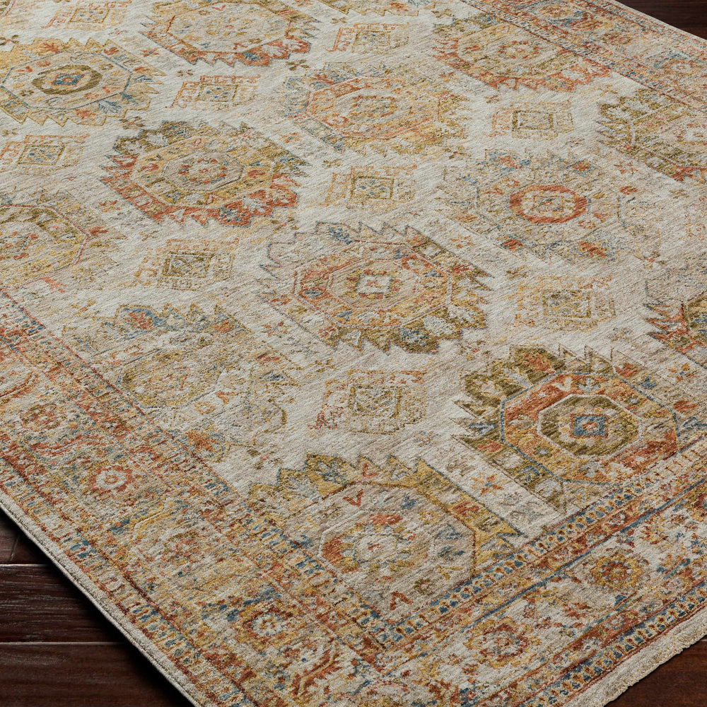 Crescentia Cream Textured Rug with Fringes