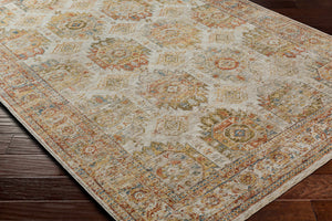 Crescentia Cream Textured Rug with Fringes