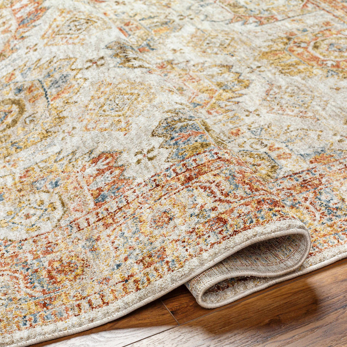 Crescentia Cream Textured Rug with Fringes