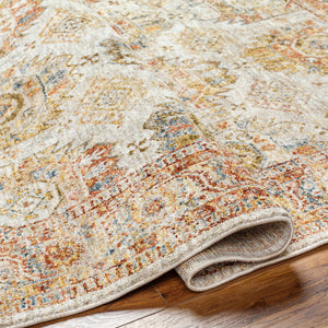 Crescentia Cream Textured Rug with Fringes