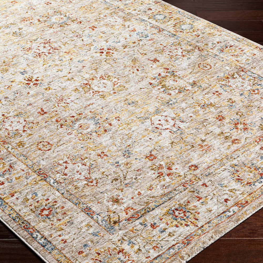 Duong Beige Textured Rug with Fringes