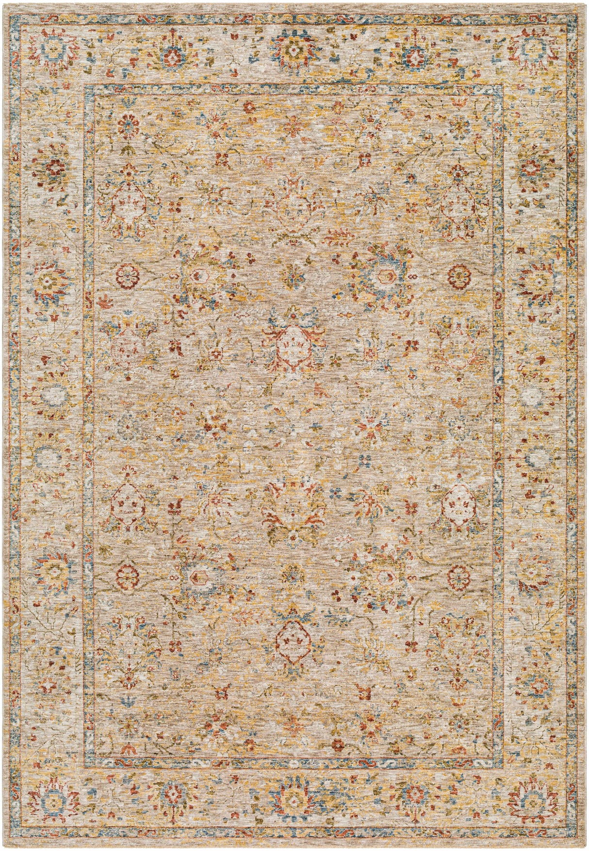 Duong Beige Textured Rug with Fringes