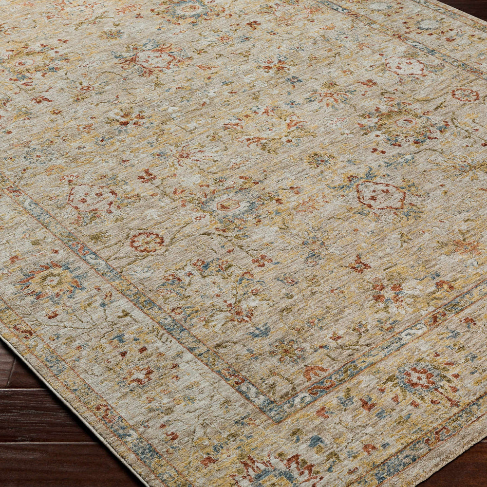 Duong Beige Textured Rug with Fringes