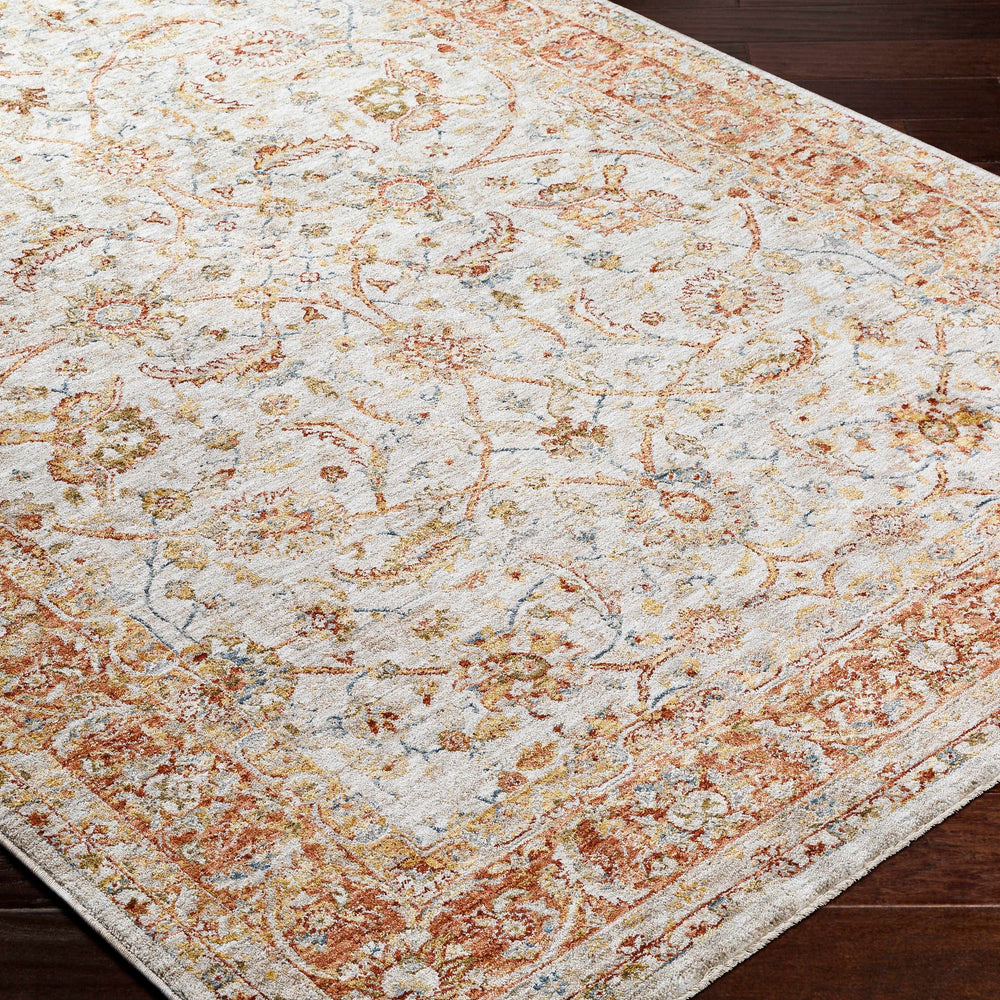 Dyan Cream Textured Rug with Fringes