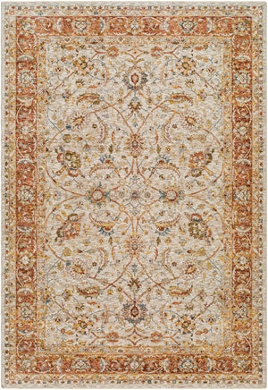 Dyan Cream Textured Rug with Fringes