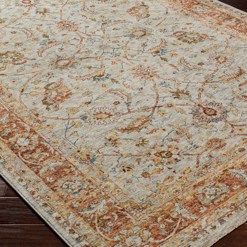 Dyan Cream Textured Rug with Fringes