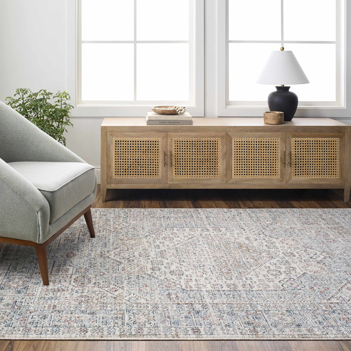 Kalei Beige & Blue Area Rug - Clearance