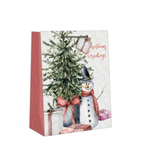 Traditional Small Gift Bag - Season's Greetings Snowman