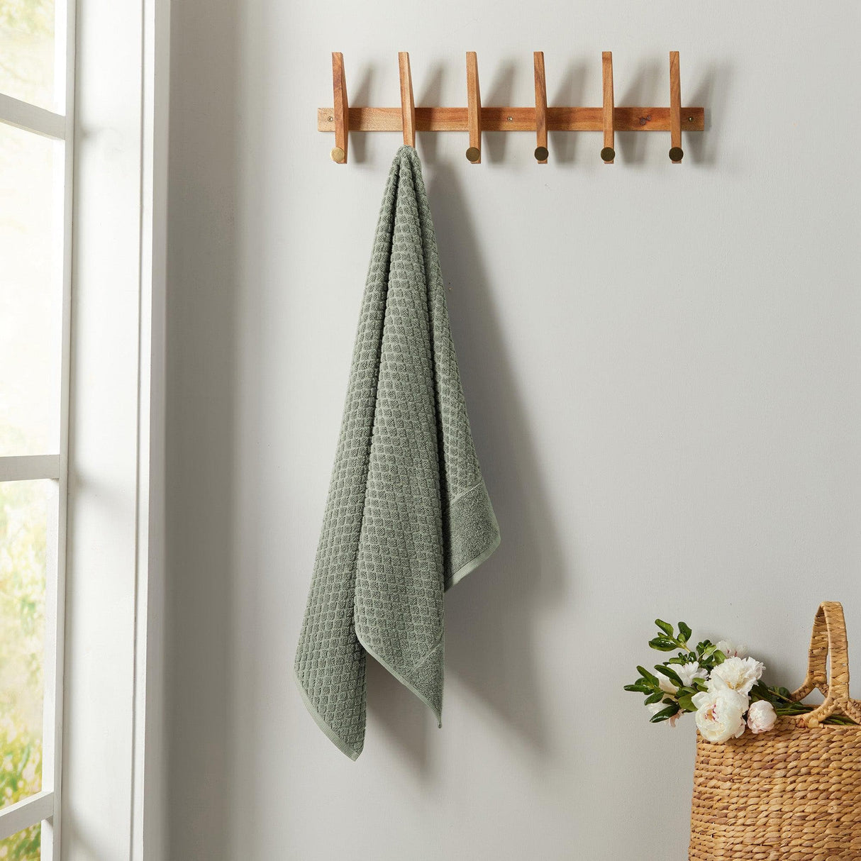 Cotton diamond waffle weave bath towel set - grayson collection