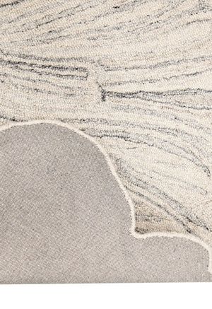 Snow Bloom Beige Hand Tufted 5x7 Wool Area Rug