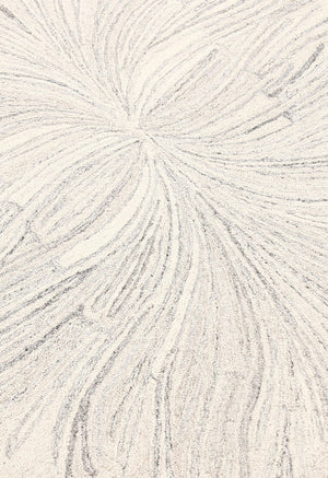 Snow Bloom Beige Hand Tufted 5x7 Wool Area Rug
