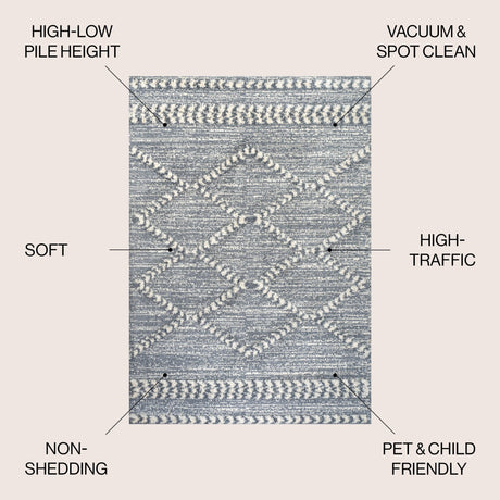 Sofie Moroccan Trellis High - Low Area Rug - Tuesday Morning - Area Rugs
