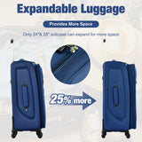 Softside Luggage Expandable 3 Piece Set Suitcase with Duffel Bag Upright Spinner Softshell Lightweight Luggage Travel Set - Tuesday Morning - Luggage Sets