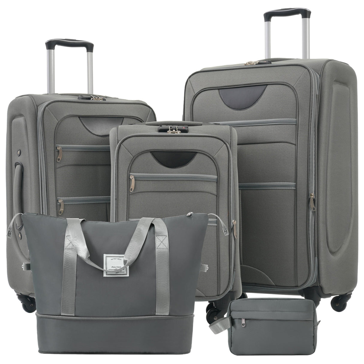 Softside Luggage Expandable 3 Piece Set Suitcase with Duffel Bag Upright Spinner Softshell Lightweight Luggage Travel Set - Tuesday Morning - Luggage Sets