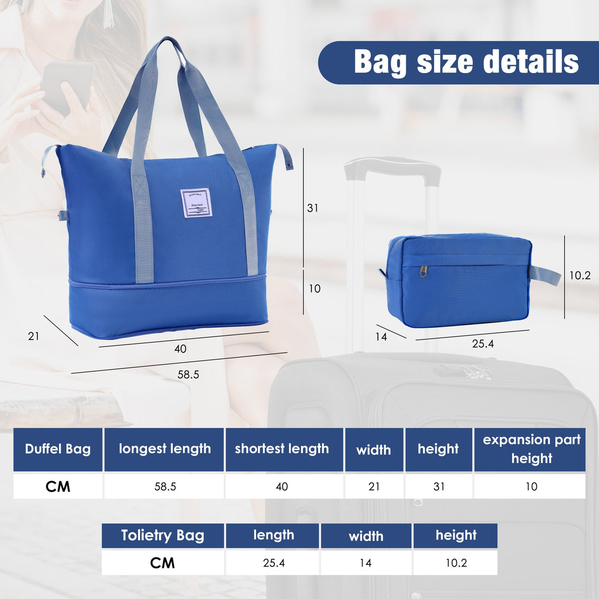 Softside Luggage Expandable 3 Piece Set Suitcase with Duffel Bag Upright Spinner Softshell Lightweight Luggage Travel Set - Tuesday Morning - Luggage Sets