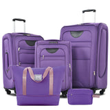 Softside Luggage Expandable 3 Piece Set Suitcase with Duffel Bag Upright Spinner Softshell Lightweight Luggage Travel Set - Tuesday Morning - Luggage Sets
