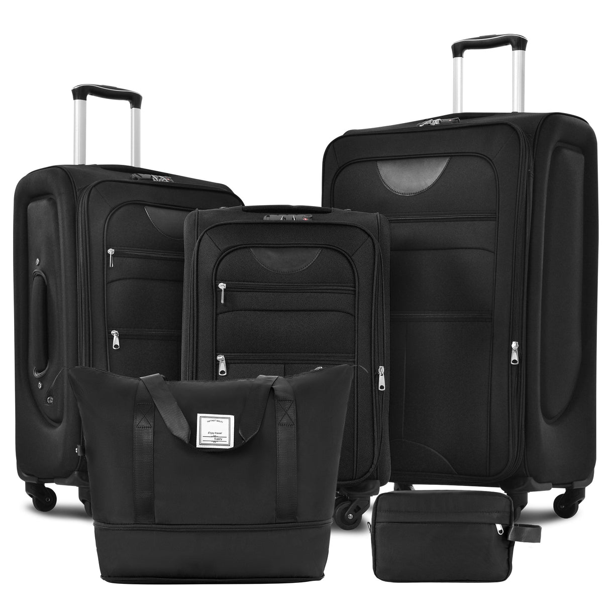 Softside Luggage Expandable 3 Piece Set Suitcase with Duffel Bag Upright Spinner Softshell Lightweight Luggage Travel Set - Tuesday Morning - Luggage Sets