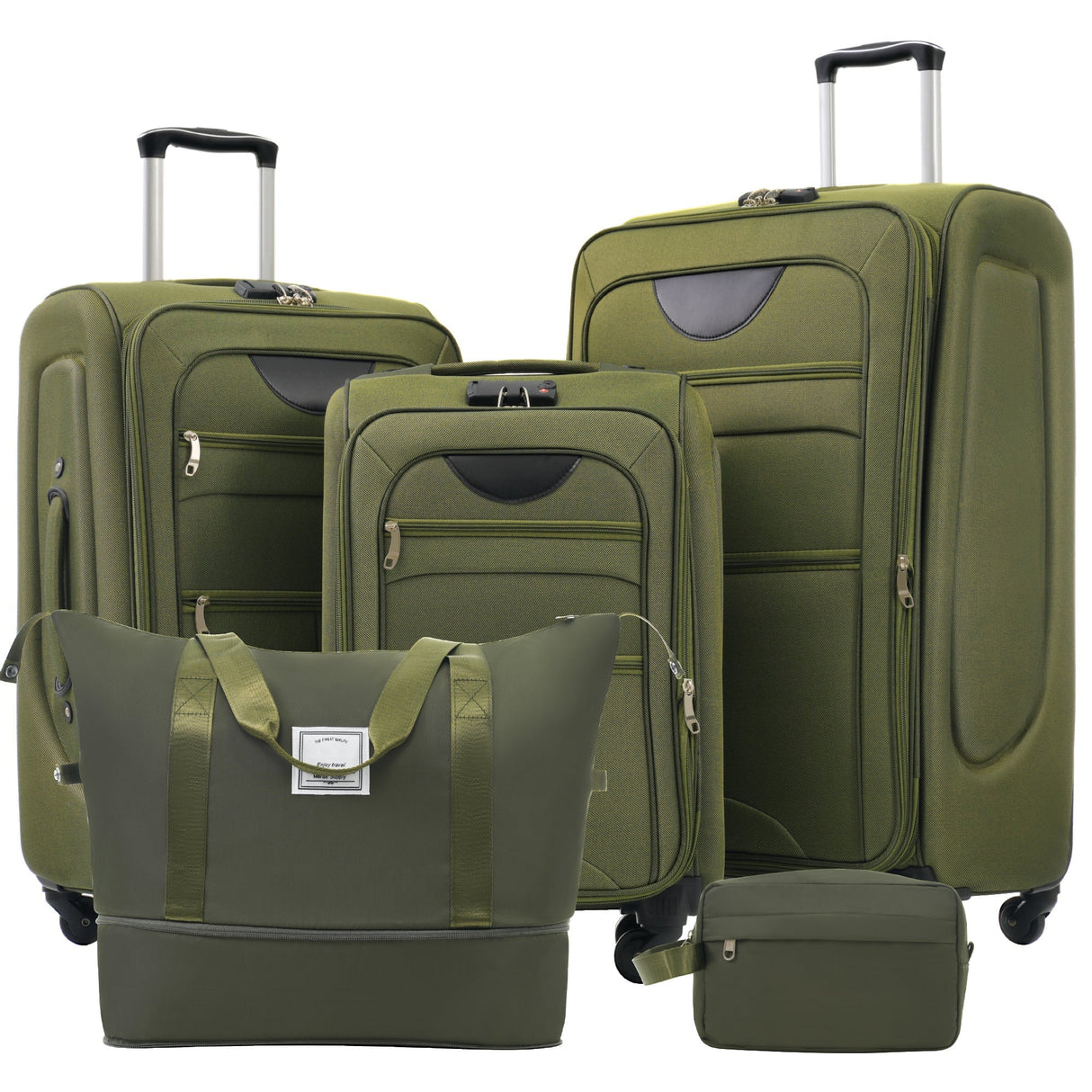 Softside Luggage Expandable 3 Piece Set Suitcase with Duffel Bag Upright Spinner Softshell Lightweight Luggage Travel Set - Tuesday Morning - Luggage Sets
