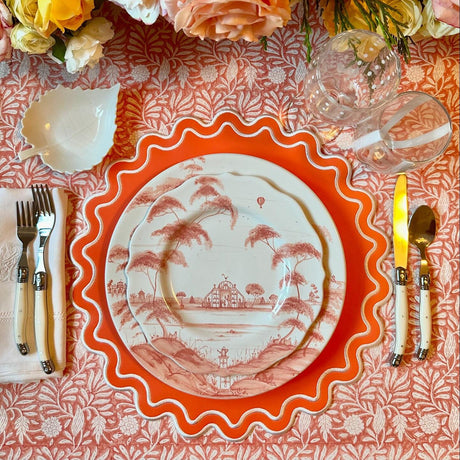 Solace-Orange-&-White-Scalloped-Faux-Leather-Placemat-Faux-Leather-Placemats