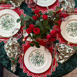 Solace Red & White Scalloped Faux Leather Placemat