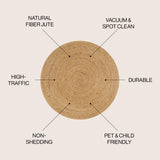 Soleil Natural Jute Braided Circle Round Area Rug - Tuesday Morning - Area Rugs