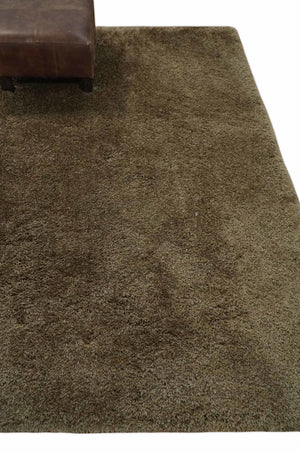 Solid 3x5, 4X6 and 5x7 Hand Woven Shag Brown Soft Viscose Area Rug