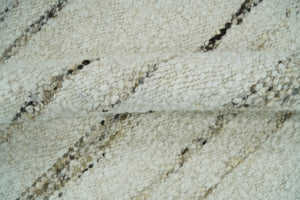 Solid Ivory and brown Woolen Chunky and Soft Berber Area Rug