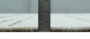 Solid Ivory and brown Woolen Chunky and Soft Berber Area Rug