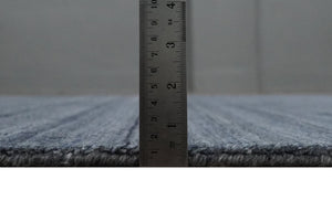 Modern Solid Blue 5x7 Blended Bamboo Silk Hand Woven Area Rug