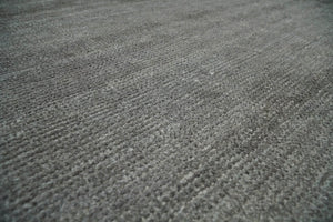 Hand Woven Solid Gray Blended Wool Area Rug