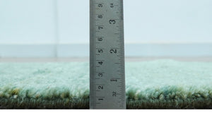Solid Green Hand knotted Contemporary Custom Made wool Area Rug
