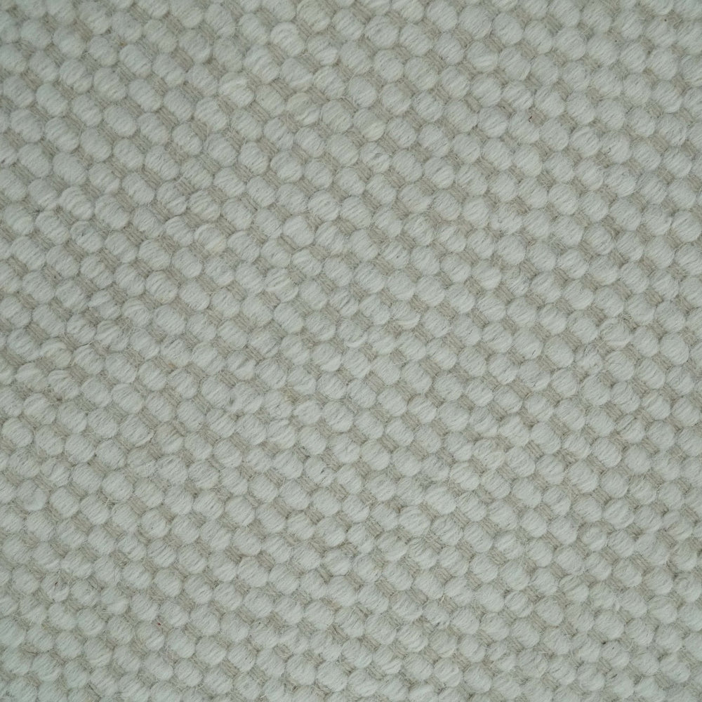 Modern Solid Ivory Hand made Dari Area Wool Rug