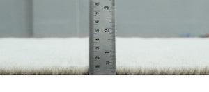 Modern Solid Ivory Hand made Dari Area Wool Rug