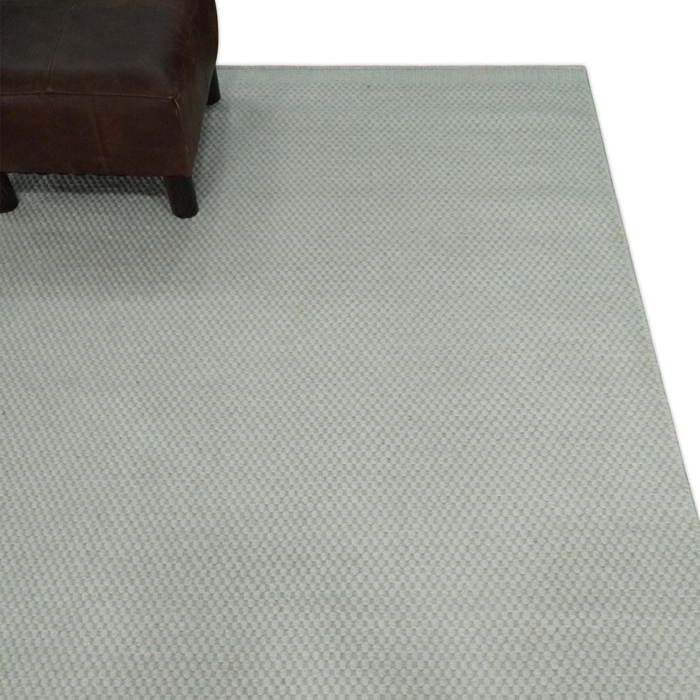 Modern Solid Ivory Hand made Dari Area Wool Rug