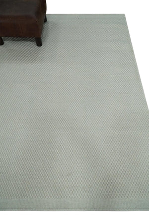 Modern Solid Ivory Hand made Dari Area Wool Rug