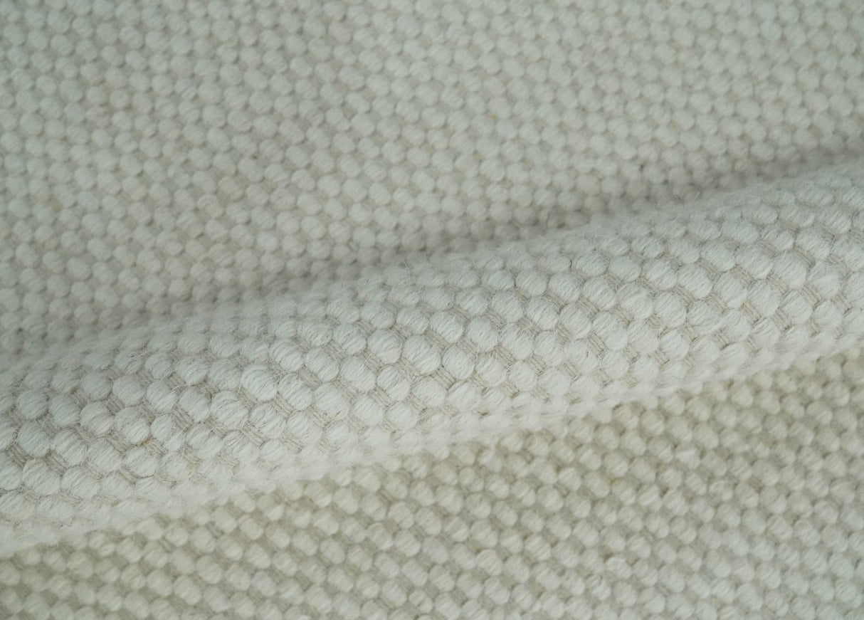 Modern Solid Ivory Hand made Dari Area Wool Rug