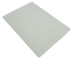Modern Solid Ivory Hand made Dari Area Wool Rug