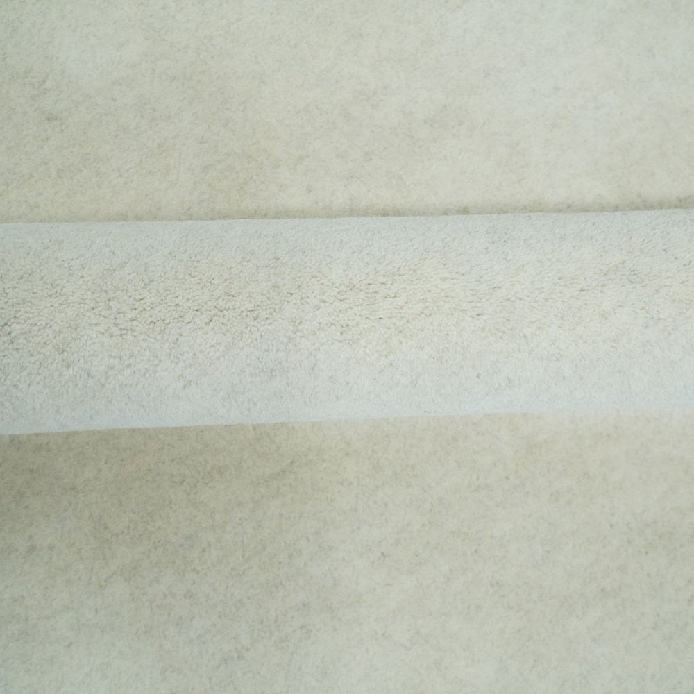 Custom Made Modern Solid Ivory Hand Tufted Wool Rug