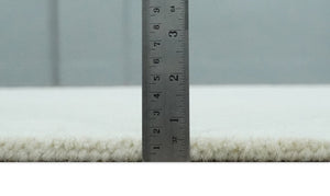 Custom Made Modern Solid Ivory Hand Tufted Wool Rug