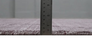 Solid Lavender Purple Scandinavian 5x7 Blended Wool Flatwoven Area Rug