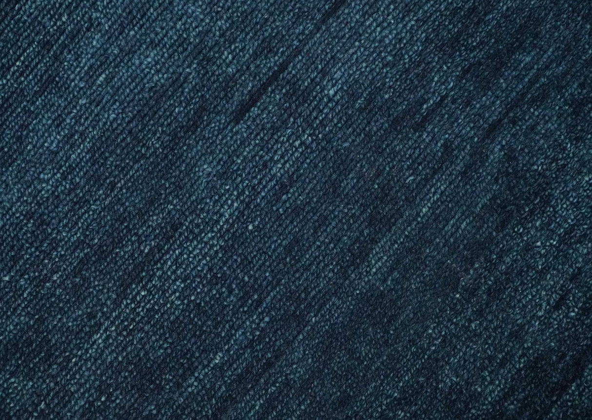 Solid Midnight Blue Hand knotted Modern 8x10 wool Area Rug