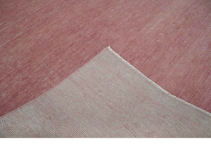 Solid Pink 8x10 Modern Contemporary Hand knotted wool Area Rug