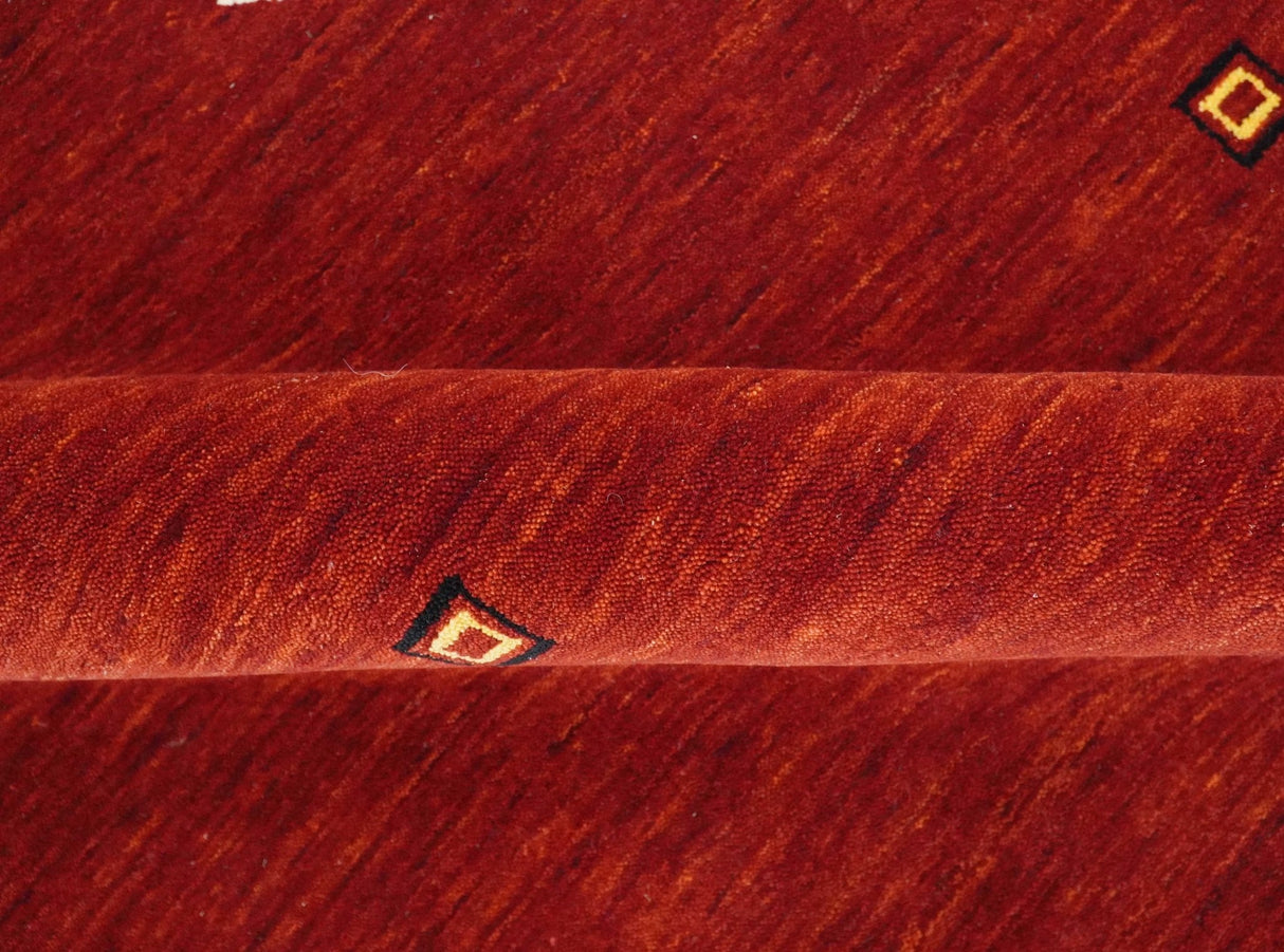 Solid Plain Maroon Geometrical Design Hand loom Custom made wool area Rug