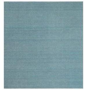 Solid Plane Blue Custom Made Modern Hand knotted wool Area Rug